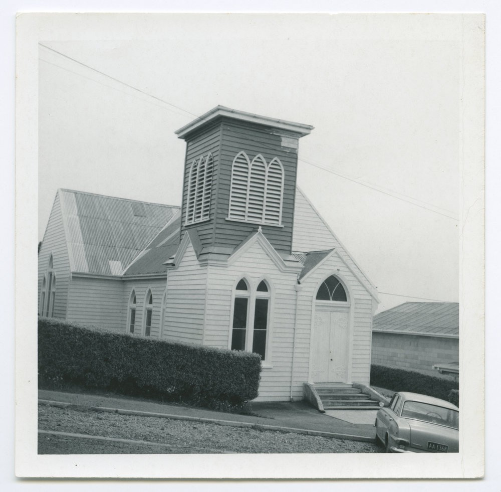 St. Paul's Church Bluff, before the removal of the bell tower, circa 1968.
P-A57.3-5