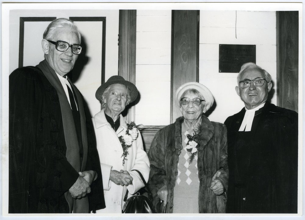 Dedication of the new St. Johns Presbyterian Church, Wellington, recycled hall, 1981.
P-A69.36-69