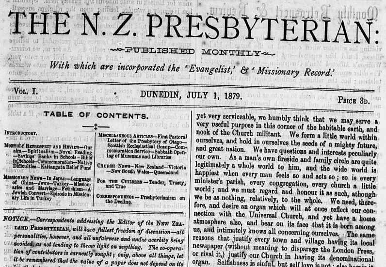 New Zealand Presbyterian 1879-1893